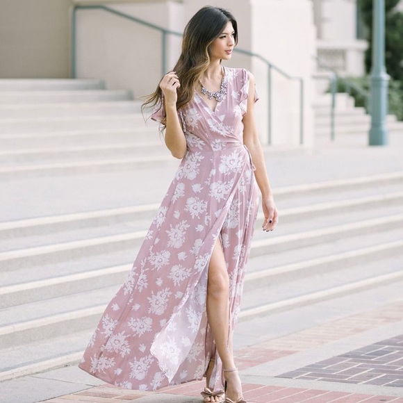 lina wrap maxi dress